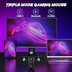 Redragon M914PKS Wireless Gaming Mouse, Tri-Mode 2.4G/USB-C/Bluetooth Mouse Gaming, 12000 DPI, RGB Backlit, Fully Programmable, Rechargeable Wireless Mouse for Laptop PC Mac, Black