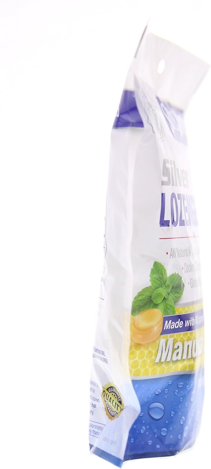 American Biotech Labs Silver Biotics Silver Lozenges w/60ppm SilverSol and Manuka Honey, Mighty Manuka Mint (21 Count) (2 Pack)
