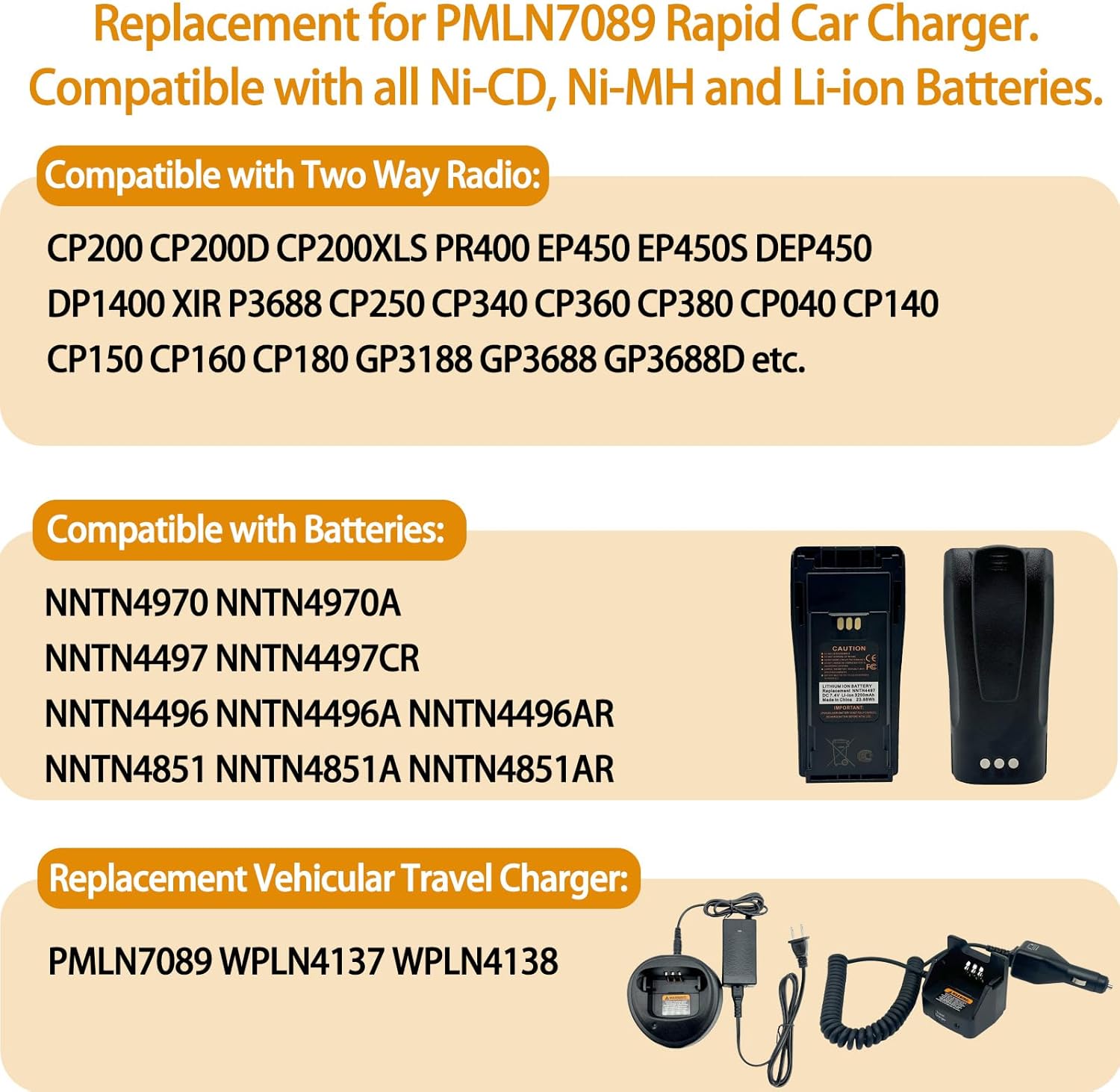 PMLN7089A PMLN7089 Rapid Travel Car Charger for CP200 CP200D CP200XLS PR400 EP450 DEP450 DP1400 XIR P3688 CP040 CP140 CP150 CP160 CP180 Two Way Radio NNTN4497 NNTN4497CR NNTN4851 - Image 3