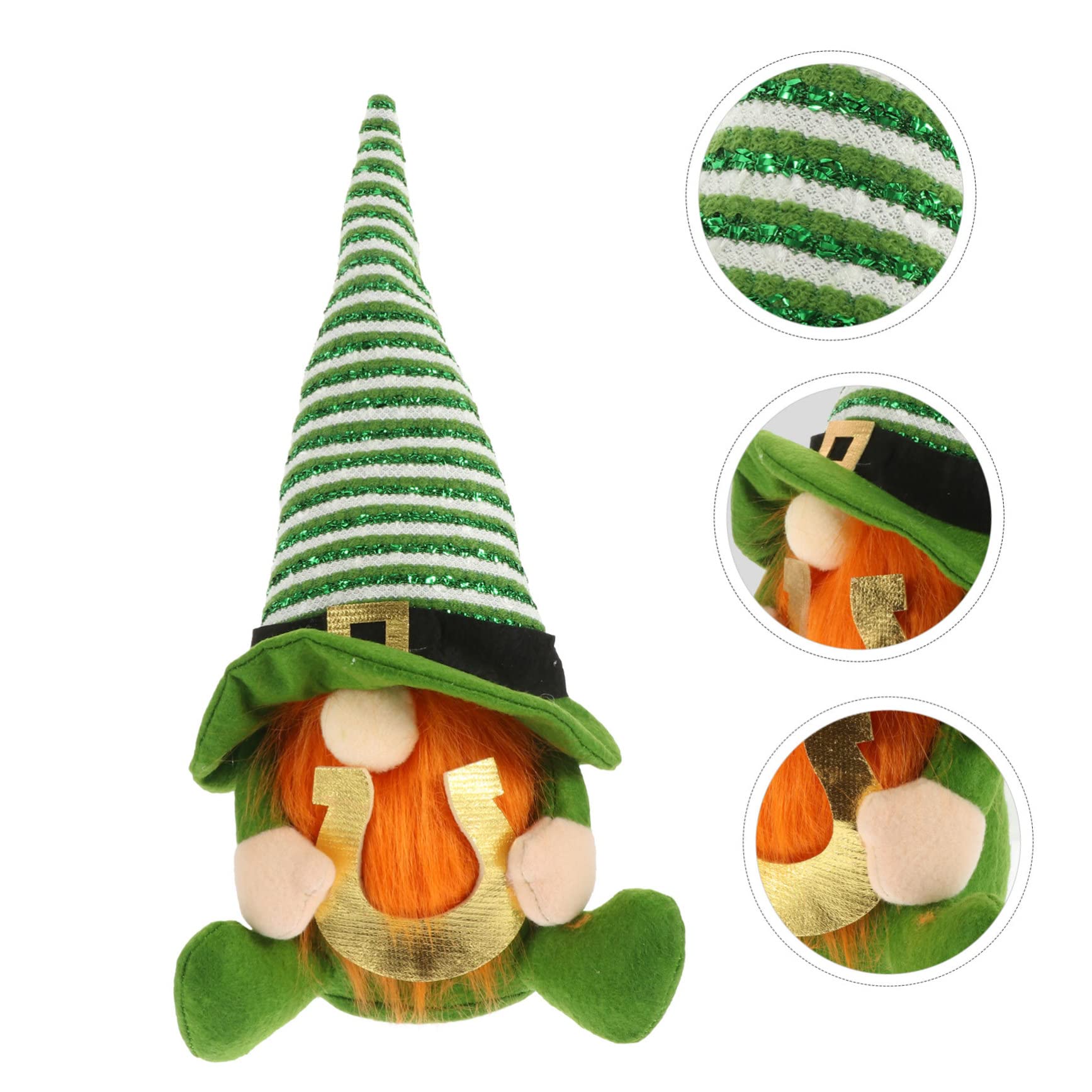 ABOOFAN 3 Pièces Ornement De Poupée De Chapeau Vert Poupée De Bureau Décor De GNOME De Jour De Patrick Gnomes Irlandais Père Noël en Peluche De De Bureau De Jour De