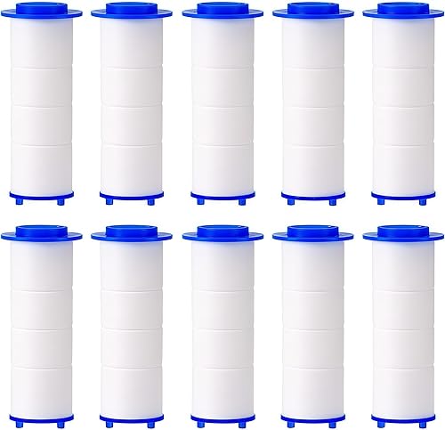 10 cartuchos de repuesto de algodón PP para cabezal de ducha de iones de 2.36 x 0.94 pulgadas, filtro de cabezal de ducha, núcleo de filtro de agua