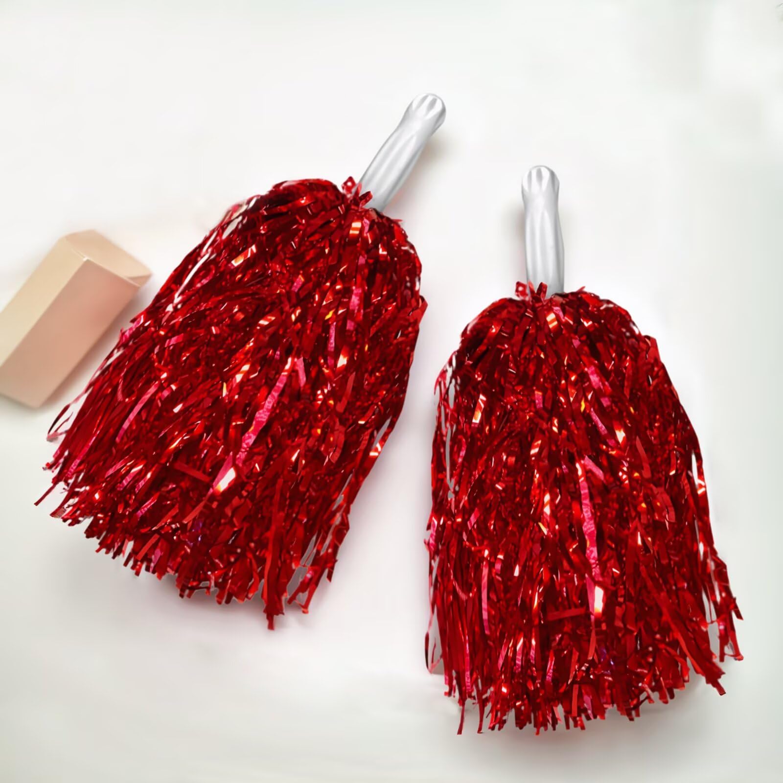 2 pompones negros de animadora de papel metálico para escuadrones deportivos, bailes, fiestas, fútbol, baloncesto, celebración de actuaciones espirituales — view 8