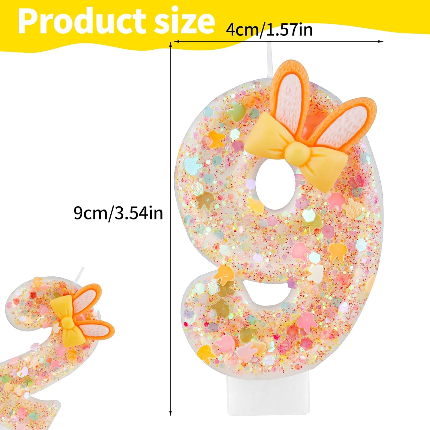 1st Birthday Candles for Girls, Cute Bunny Number Candles for Cake Topper Decorations for Girls Birthday Party Wedding Anniversary Celebration Supplies image 3