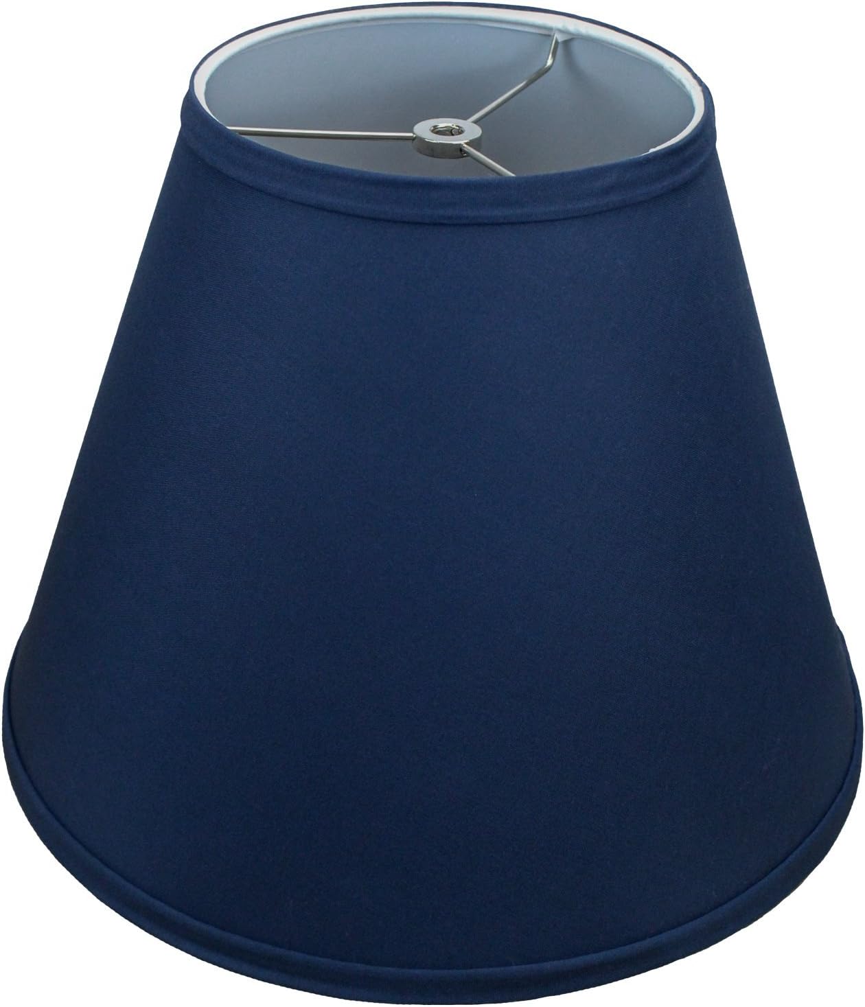 FenchelShades.com Lampshade 7" Top Diameter x 14" Bottom Diameter x 11" Slant Height with Washer (Spider) Attachment for Lamps with a Harp (Navy Blue)