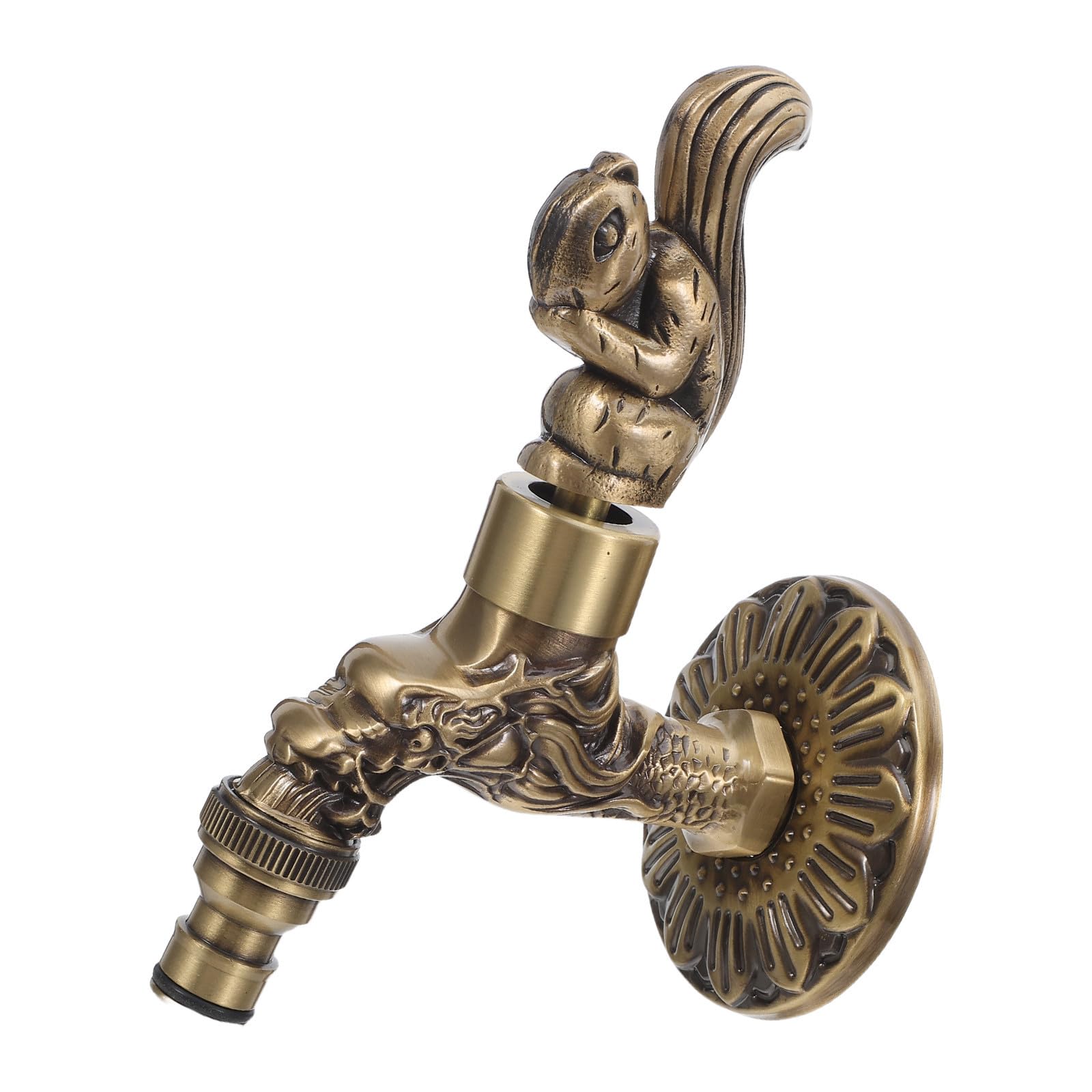 Retro Wasserhahn aus Messing mit Geschnitztem Design Einhebel Kaltwasserarmatur für Küche und Badezimmer Korrosionsfrei und Vielseitig Kompatibel