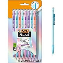 BIC Xtra-Smooth Pastel Mechanical Pencils with Erasers, Medium Point (0.7mm), 24-Count Pack, Bulk Mechanical Pencils for School or Office Supplies