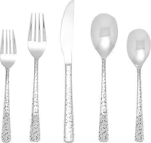 Oneida Lola - Cubiertos de 45 piezas para uso diario servicio para acero inoxidable 8 180 juego de cubiertos