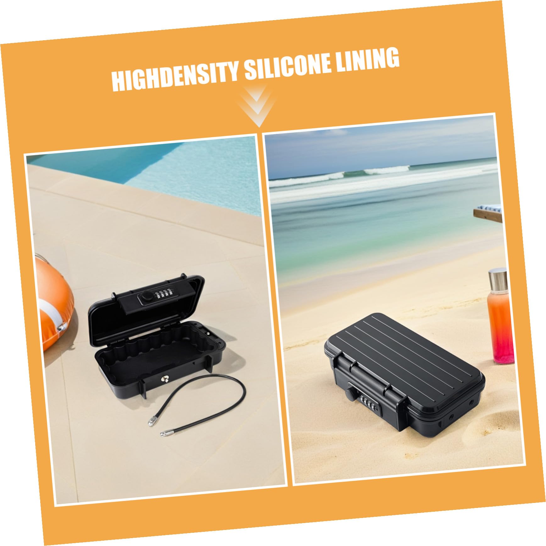 Coffre-fort Portable Abs Étanche Antichoc Boîte de Sécurité Compacte pour Voyage Plage et Hôtel Protection Contre le Vol pour Petits Objets
