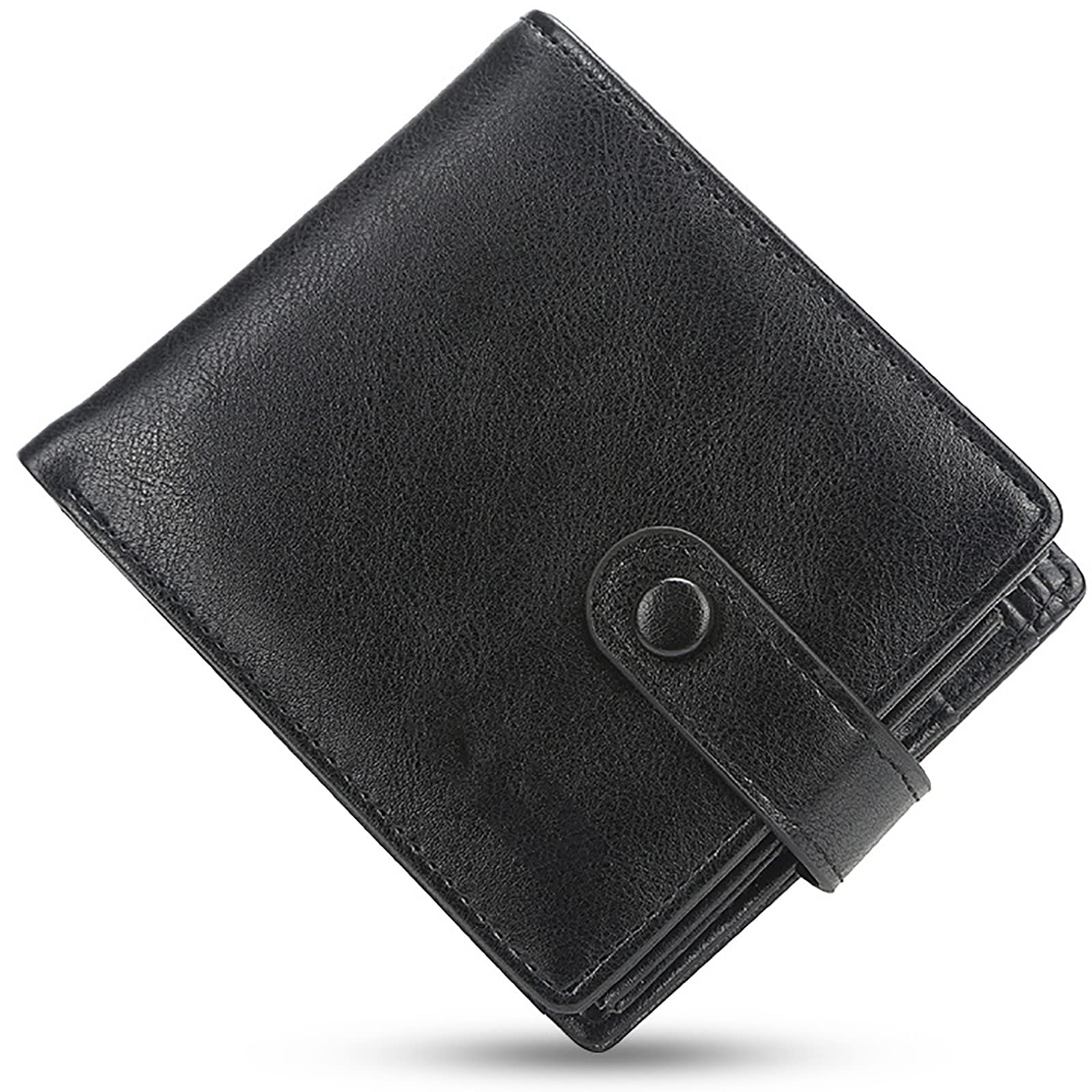 Portafoglio da uomo con blocco portafogli da uomo,Portafogli(Black)
