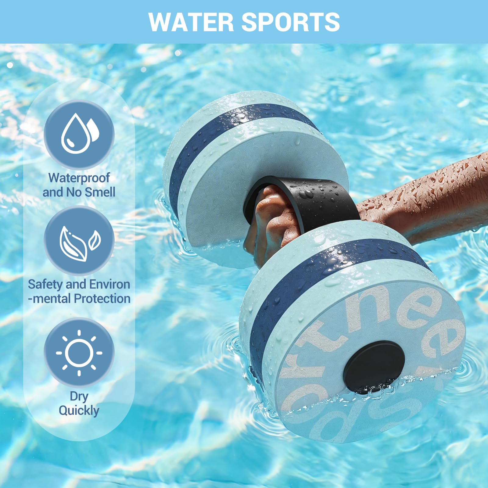 Sportneer Kit d'accessoires d'aquafitness 3 en 1 pour adultes et appareils de sports nautiques 2