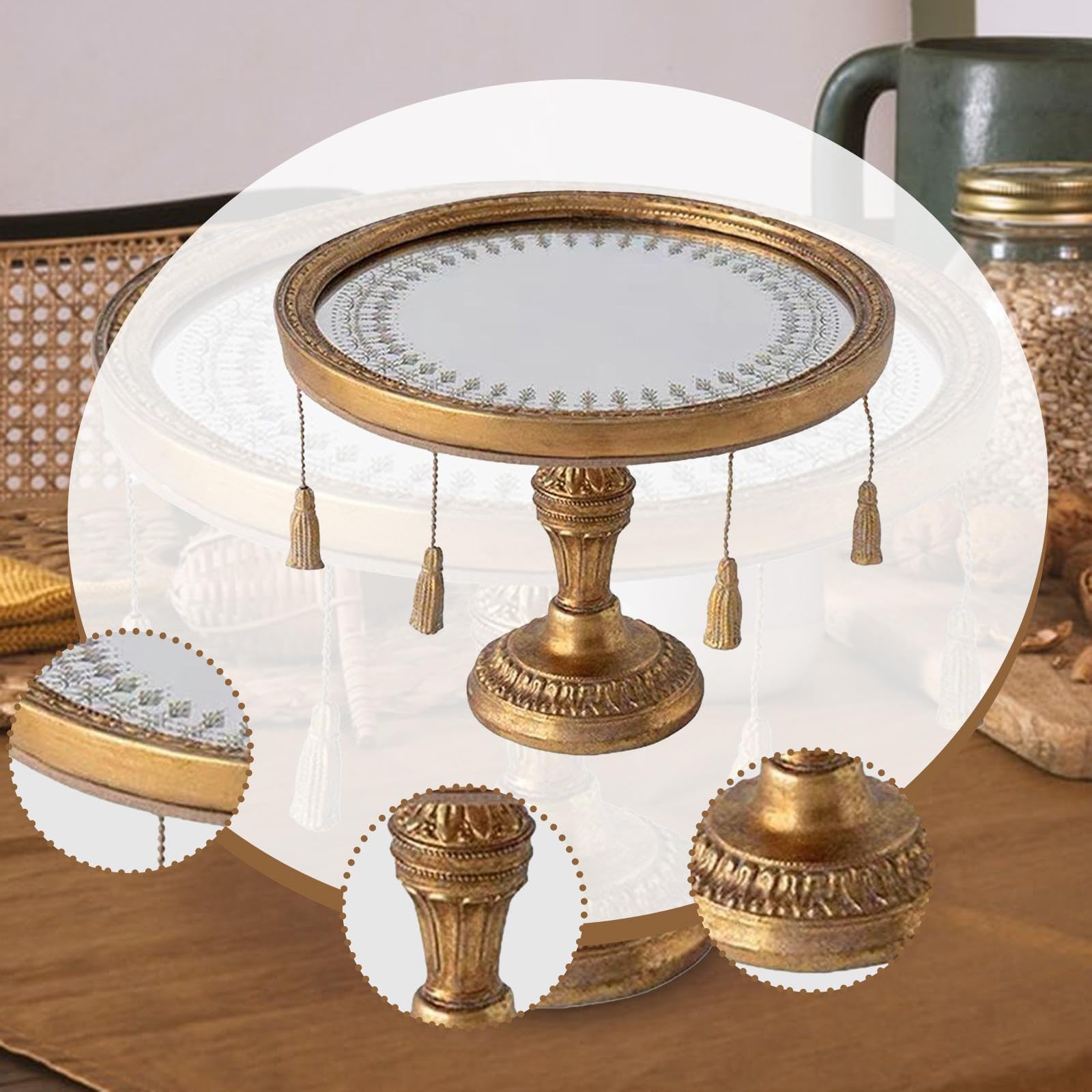Milageto Bandeja Decorativa Espejo Bandeja Bandeja Perfume Organizador Maquillaje Joyero Resina Antimanchas con Fondo Grueso Adecuada para Tocador Mesa de