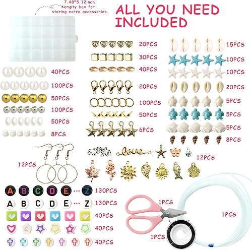 Miniatura 2 de Woixiow Kit de fabricación de pulseras, 3 cajas, 7000 piezas de cuentas de arcilla, 48 colores de cuentas de arcilla para hacer pulseras y kit de