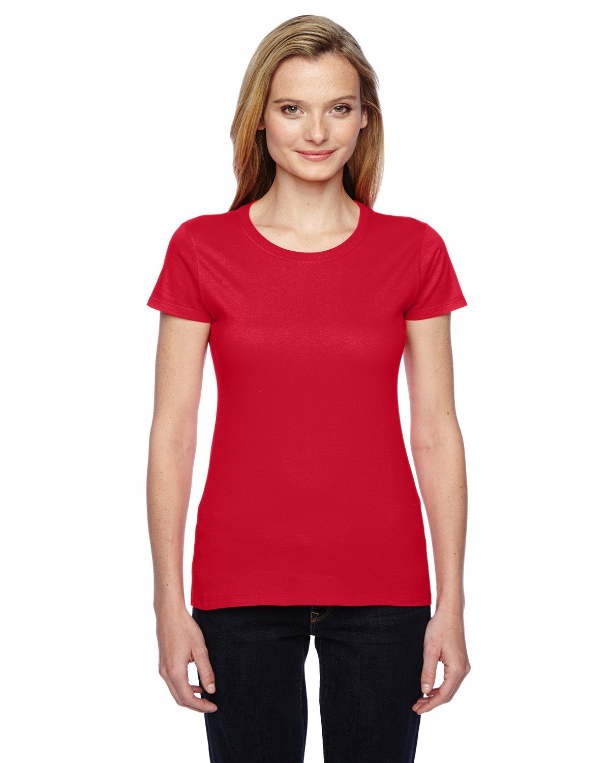 Fruit Of The Loom Women's Fiery Red Ssfjr Fl Sfjr 4.7 Oz Sftspn Jr Crew Xl