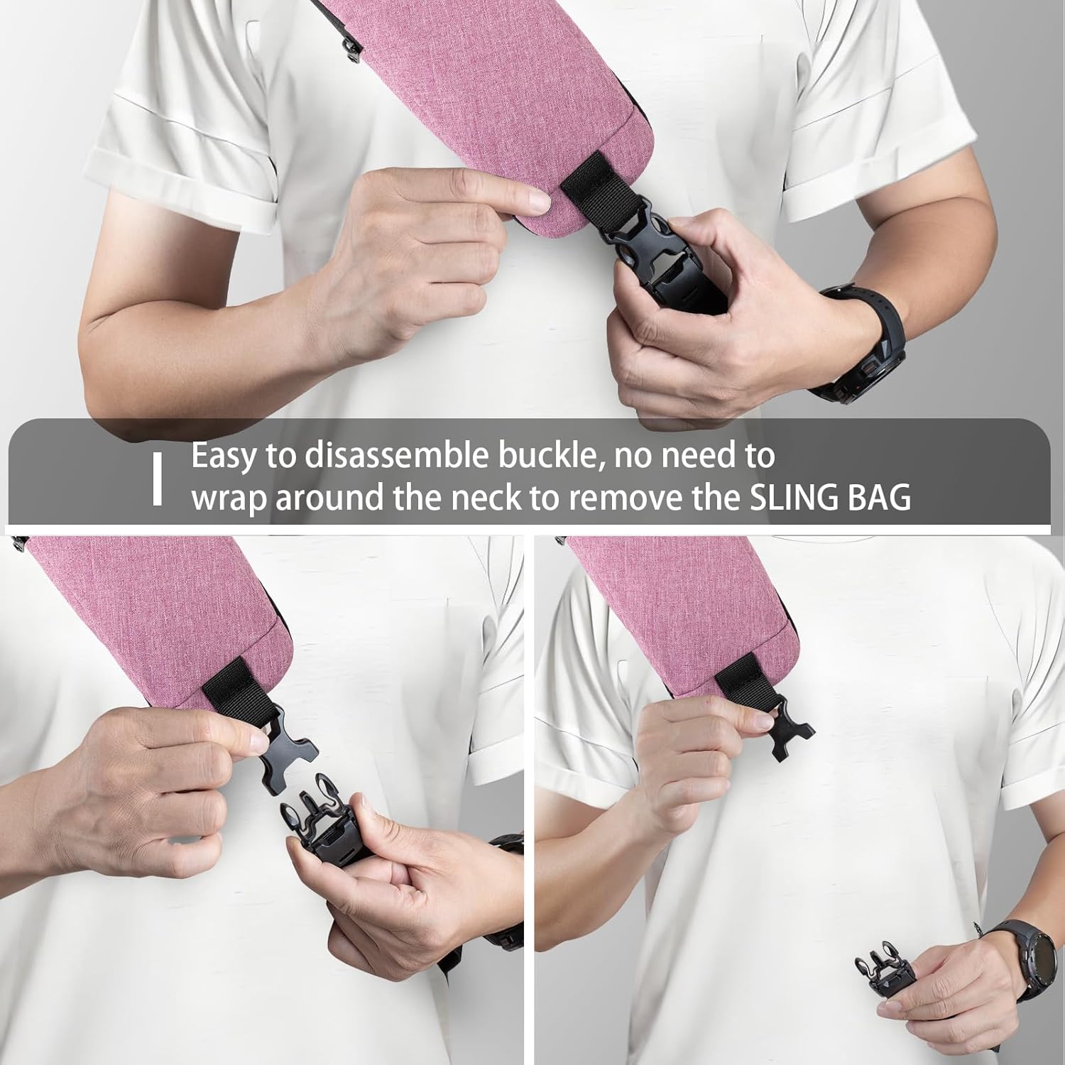 LEDAOU Crossbody Sling Bag Anti-Theft Sling Backpack Cross Body Shoulder Chest Bag Fanny Pack Travel Hiking Daypack - Image 4