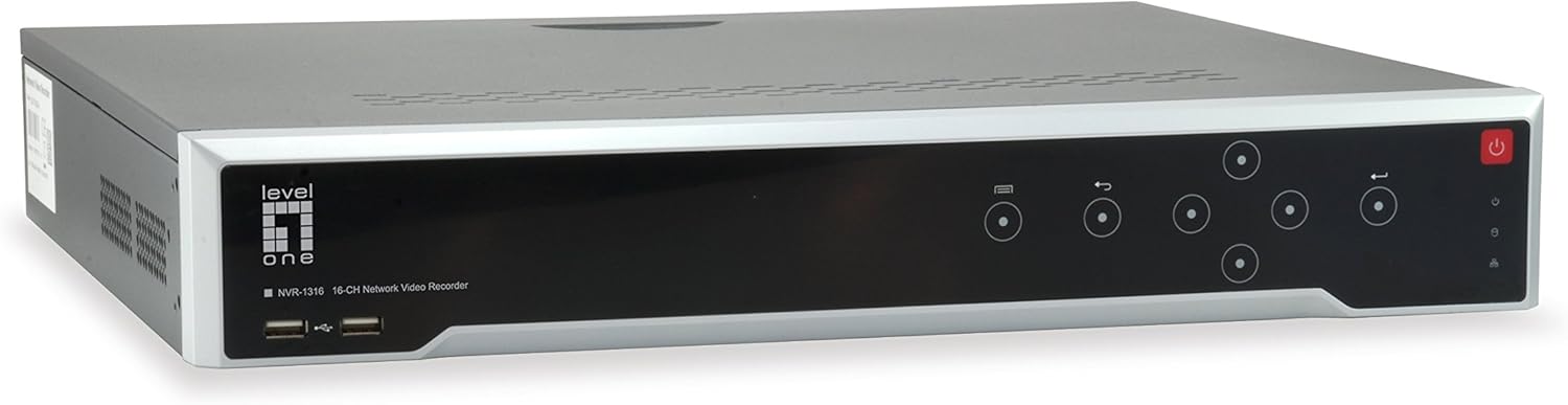 LevelOne 16-CH Network Video Recorder Gemini 16-Channel Network, NVR-1316 (Gemini 16-Channel Network Video Recorder, H.265, 16 Channels, 3840 x 2160 Pixels, 128 User(s),)