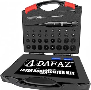 ADAFAZ Powerful Bore Sight Kit Professional Laser Boresighter with 32 Multiple Adapters for 17 to 12GA for Rifles Scope Handgun (Red or Green Bore Sighter with Extra Battery) - ADAFAZ