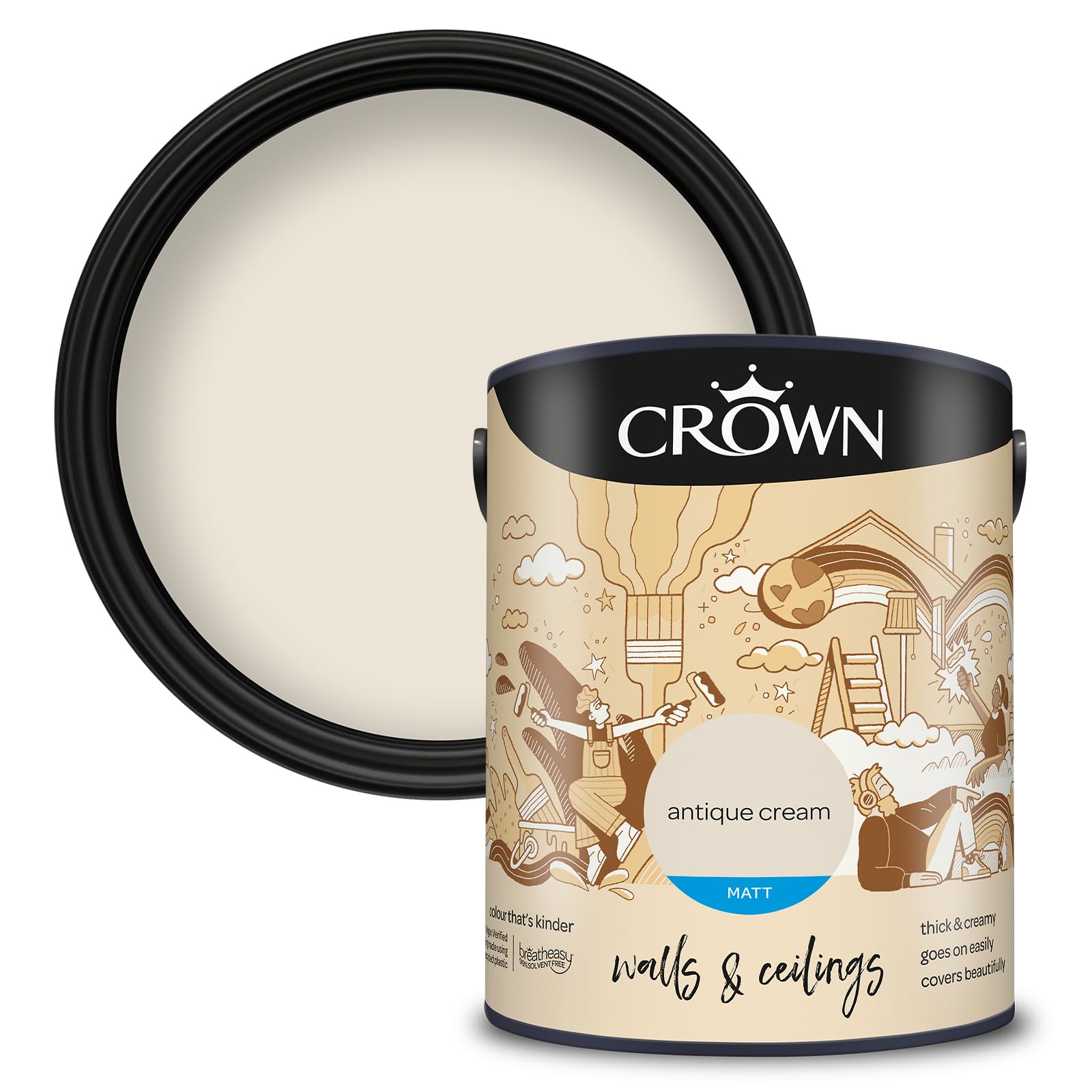Crown Retail Core Emulsion Matt Antique Cream 5 L