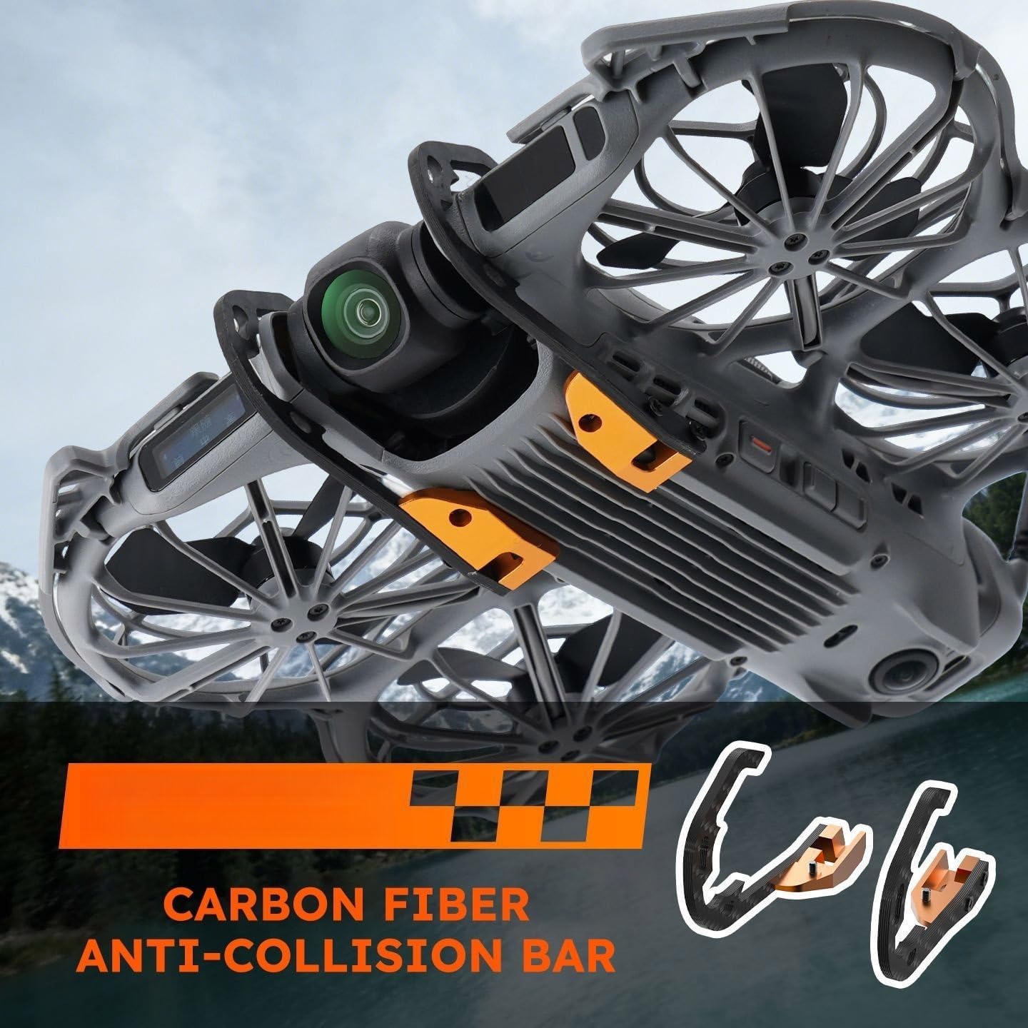 Carbon Fiber & Aluminum Gimbal Bumper Bar for DJI Neo 2, Ultra-Lightweight Camera Anti-Collision Guard, Does Not Appear in Video
