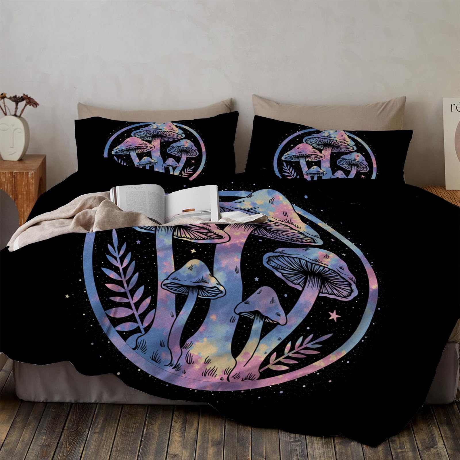 Parure de lit 1 personne 140x200 à fermeture éclair et motif imprimé
