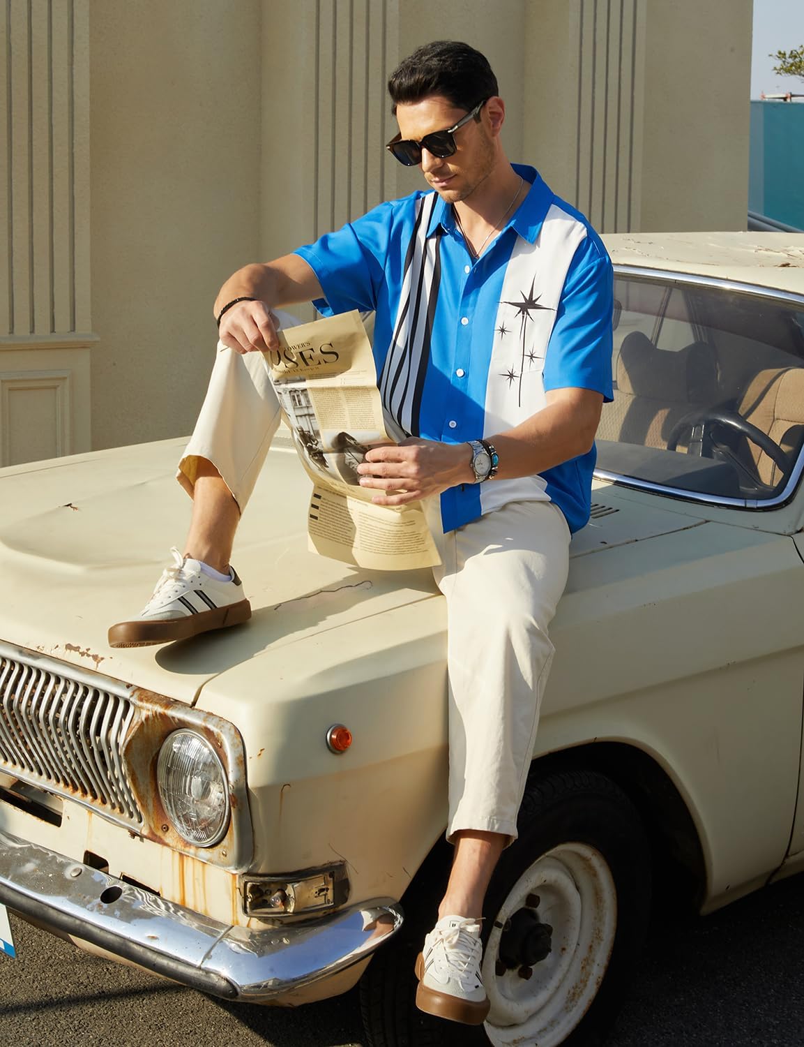 Hardaddy Men's Vintage Bowling Shirt Short Sleeve Button Down Hawaiian Summer Beach Printed Casual Shirts - Image 6