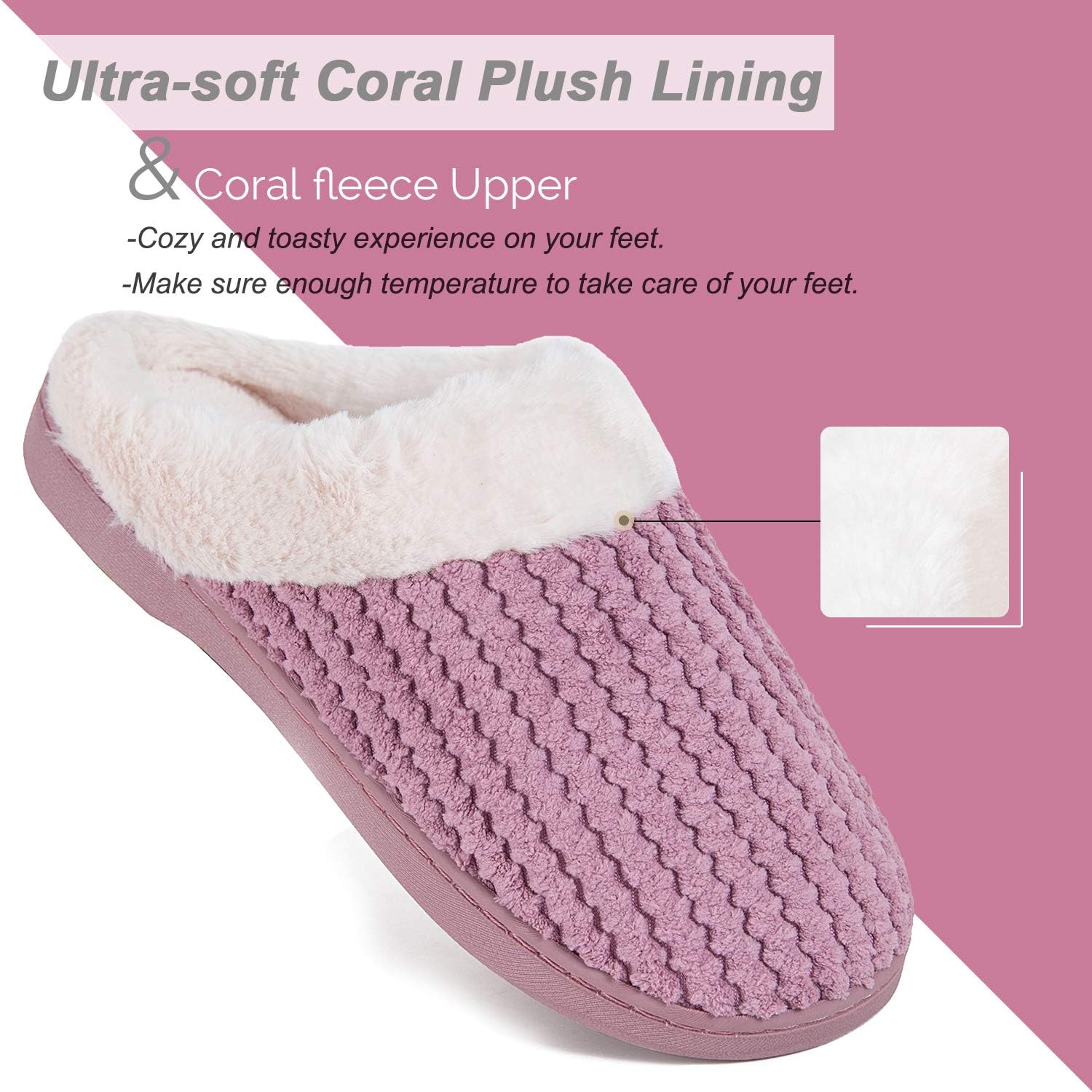 WateLves Women's Slippers Comfort Memory Foam House Slippers Plush Lining Bedroom Shoes for Indoor & Outdoor - Image 7