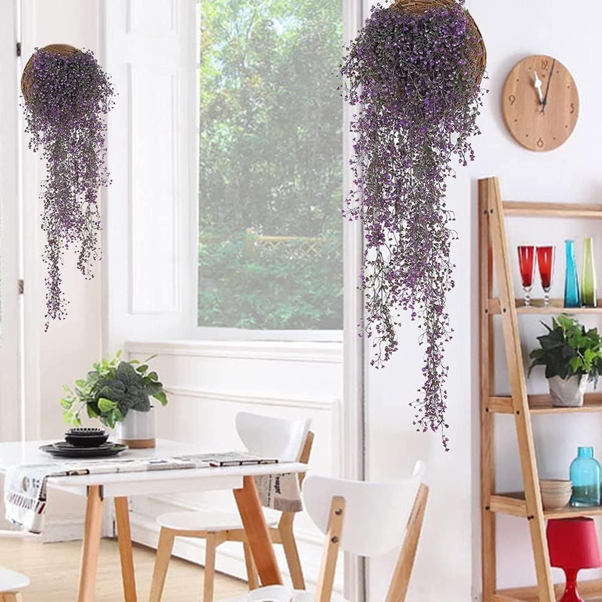 Artificial Plants Vines Rattan Greenery Fake Ferns Hanging Plant Ivy Outdoor UV Resistant Plastic Plants Vines for Wall Indoor Hanging Party Decorations (Style5)