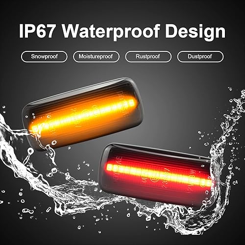 Miniatura 4 de litzland Luces LED de posición laterales compatibles con Dodge Ram 150025003500 2010-2017 2010-2017 Juego de lámparas laterales de guardabarros