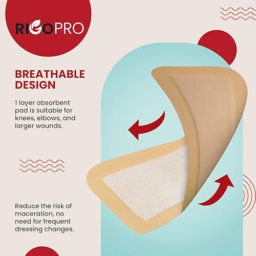 Miniatura 2 de Paquete de 50 bandas extra grandes de 3 x 4 pulgadas, vendajes adhesivos sin látex, vendajes grandes para heridas en codos, rodillas y más, apósitos
