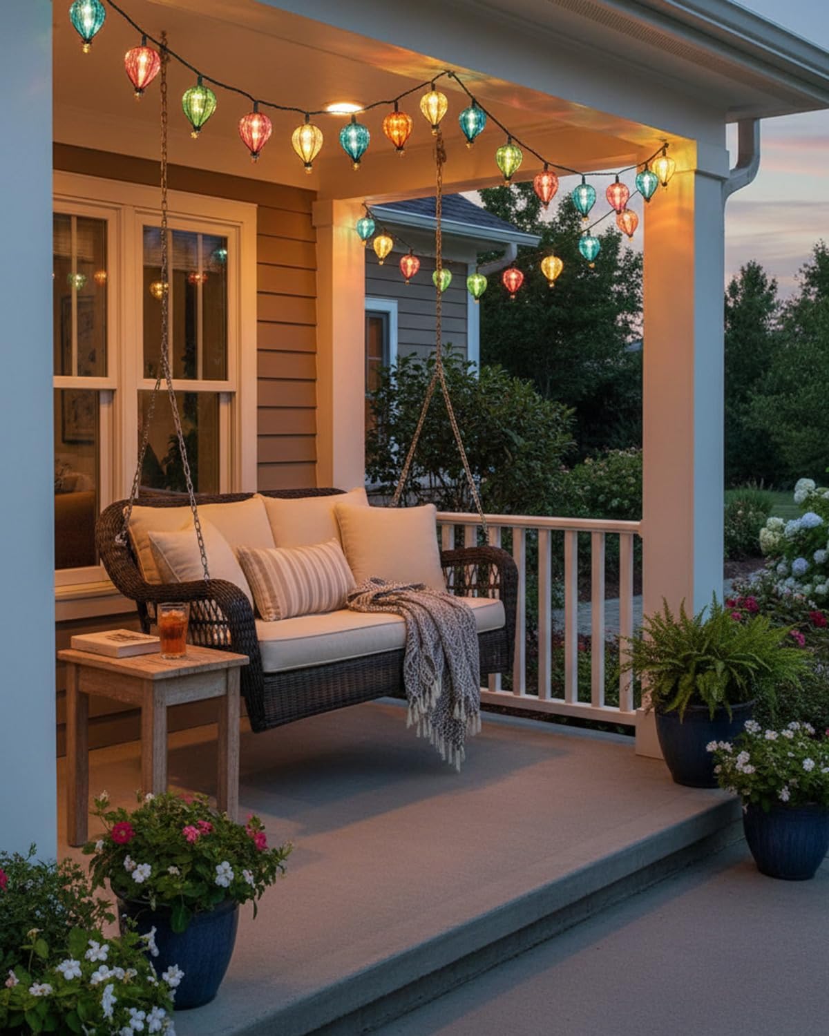 Multicolor Outdoor String Lights with 10 Bulbs, 11FT Connectable UL Listed Backyard Patio String Lights Hanging Indoor Outdoor for Patio Garden Gazebo Bistro Party Wedding