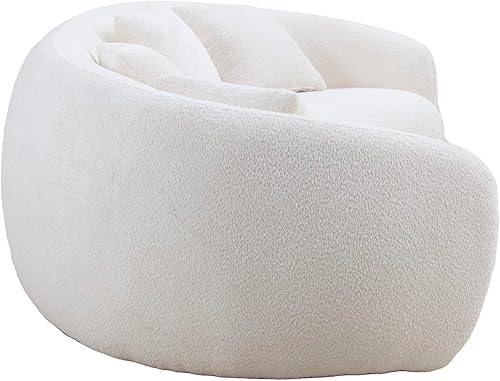 Miniatura 7 de Moderno sofá curvado de nube, asiento modular con orientación derecha, con diván y almohadas, sofá modular minimalista de lujo, tapizado en forma de