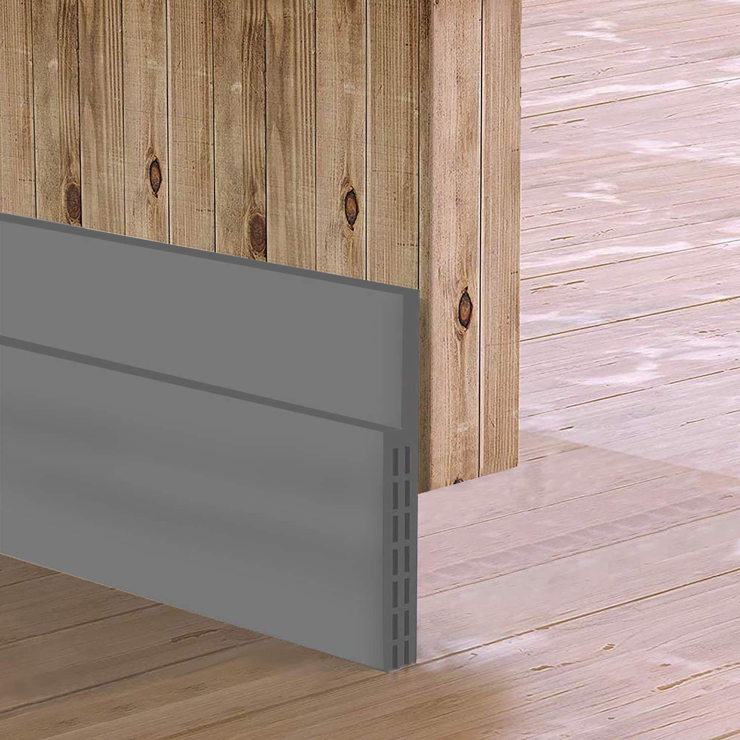 [New Upgrade] Huge Gap Door Draft Stopper, 3-2/5"W Widened Door Sweep for Interior and Exterior Doors - Guard Against Drafts, Dust, Noise and Unwanted Animals (3-2/5"W x 39" L, Gray)…