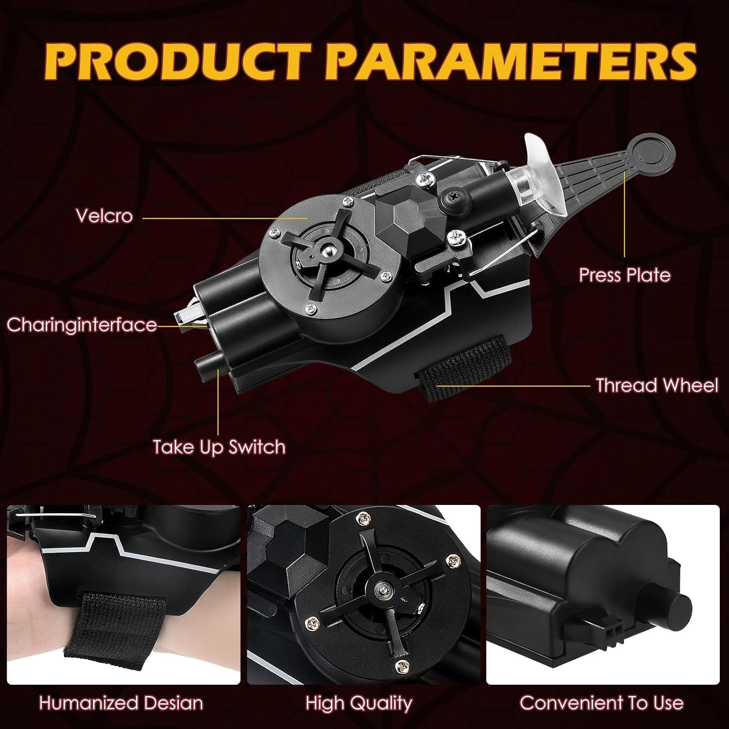 Towwoo Spider Web Shooter, Spara Ragnatele con Launcher Guanti per Bambini, Spider Web Launcher in Plastica per Cosplay