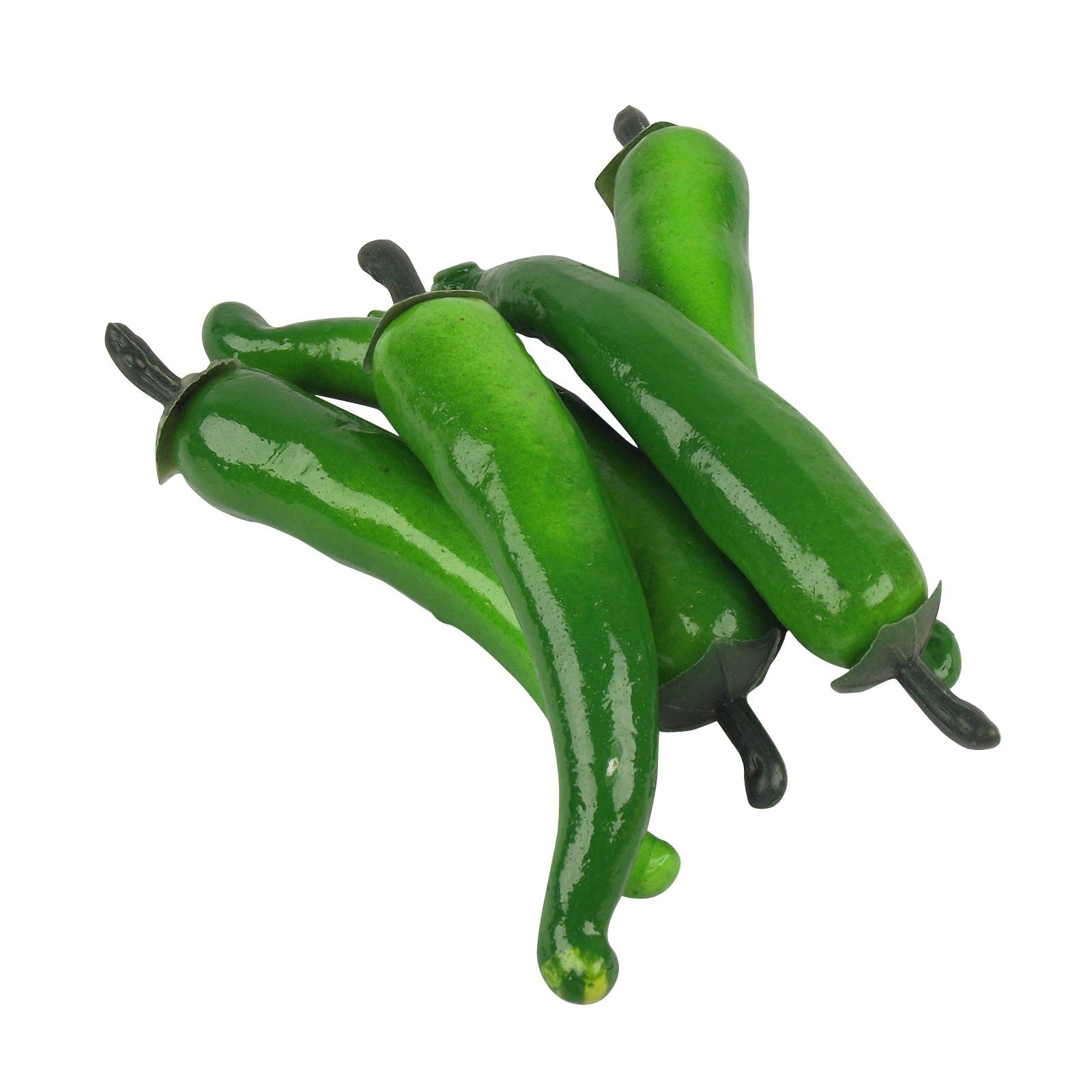Meena Supplies Green 10X Large Artificial Chillies - Artificial Fruit Vegetables Peppers Jalapeno[Green]