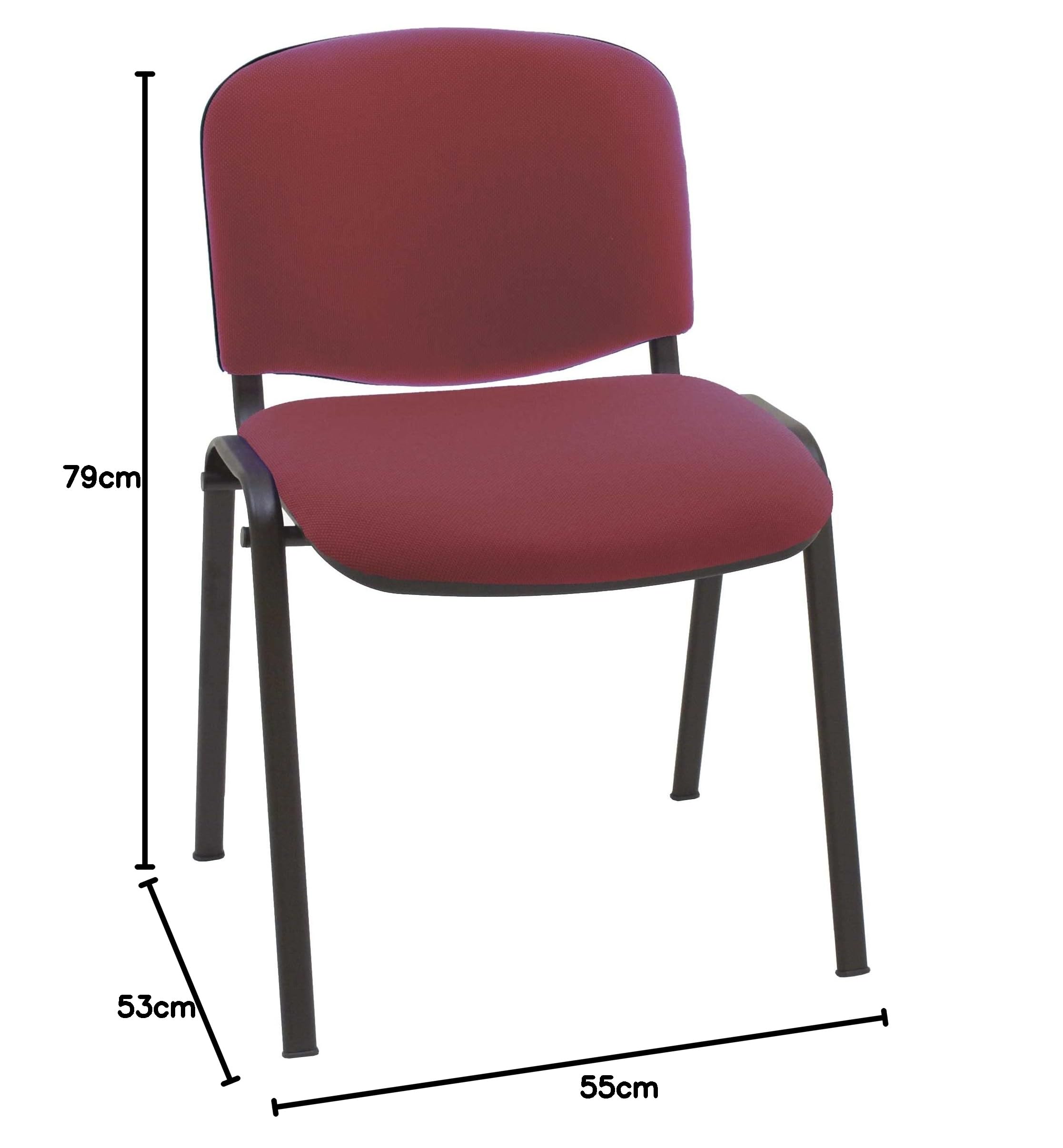 Confidente ISO Silla tapizada estructura negra burdeos