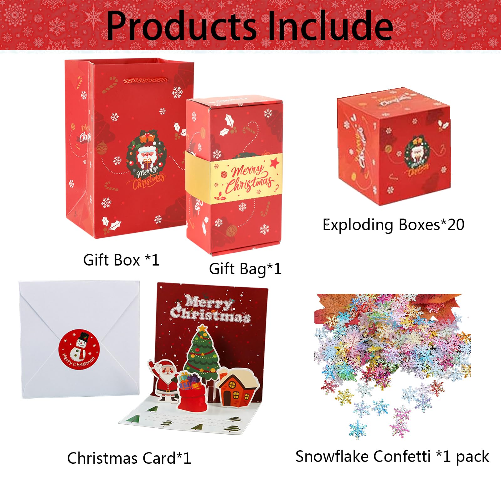 YYPLIAN Caja de regalo sorpresa para dinero, 20 cajas de regalo sorpresa explosión para Navidad, caja de regalo de dinero explosivo, cajas emergentes de Navidad para dinero (Navidad)
