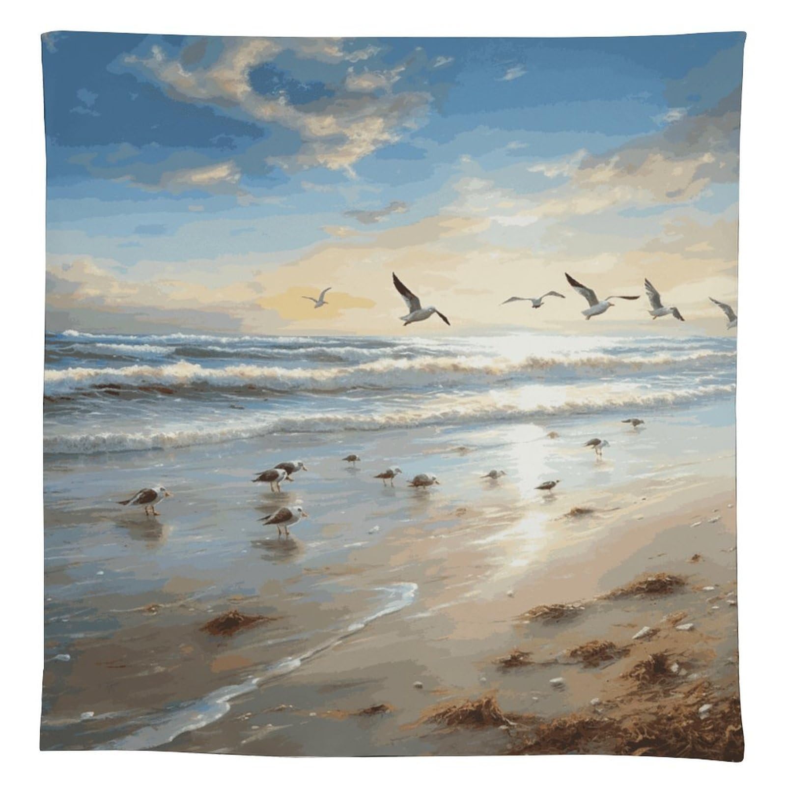 Nappe de table rectangulaire lavable pour protéger votre cuisine motif plage