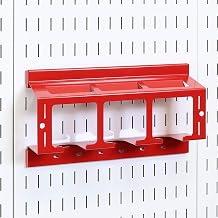 Wall Control Drill Holder Power Tool Storage Rack - Compact Impact Drill Battery Power Tool Pegboard Organizer Pegboard Red