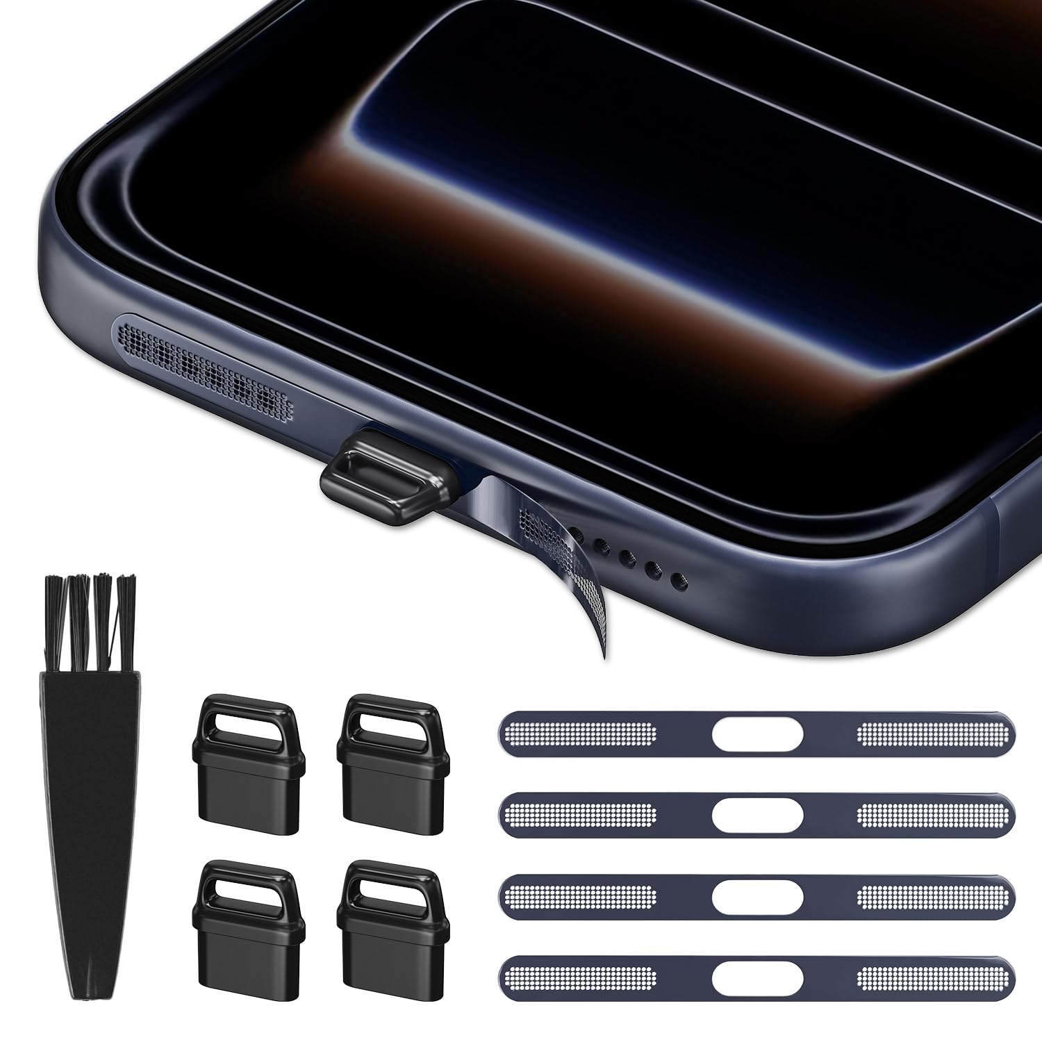 Coque anti-poussière iPhone 17 Pro Max bleu avec cache USB C protège votre port