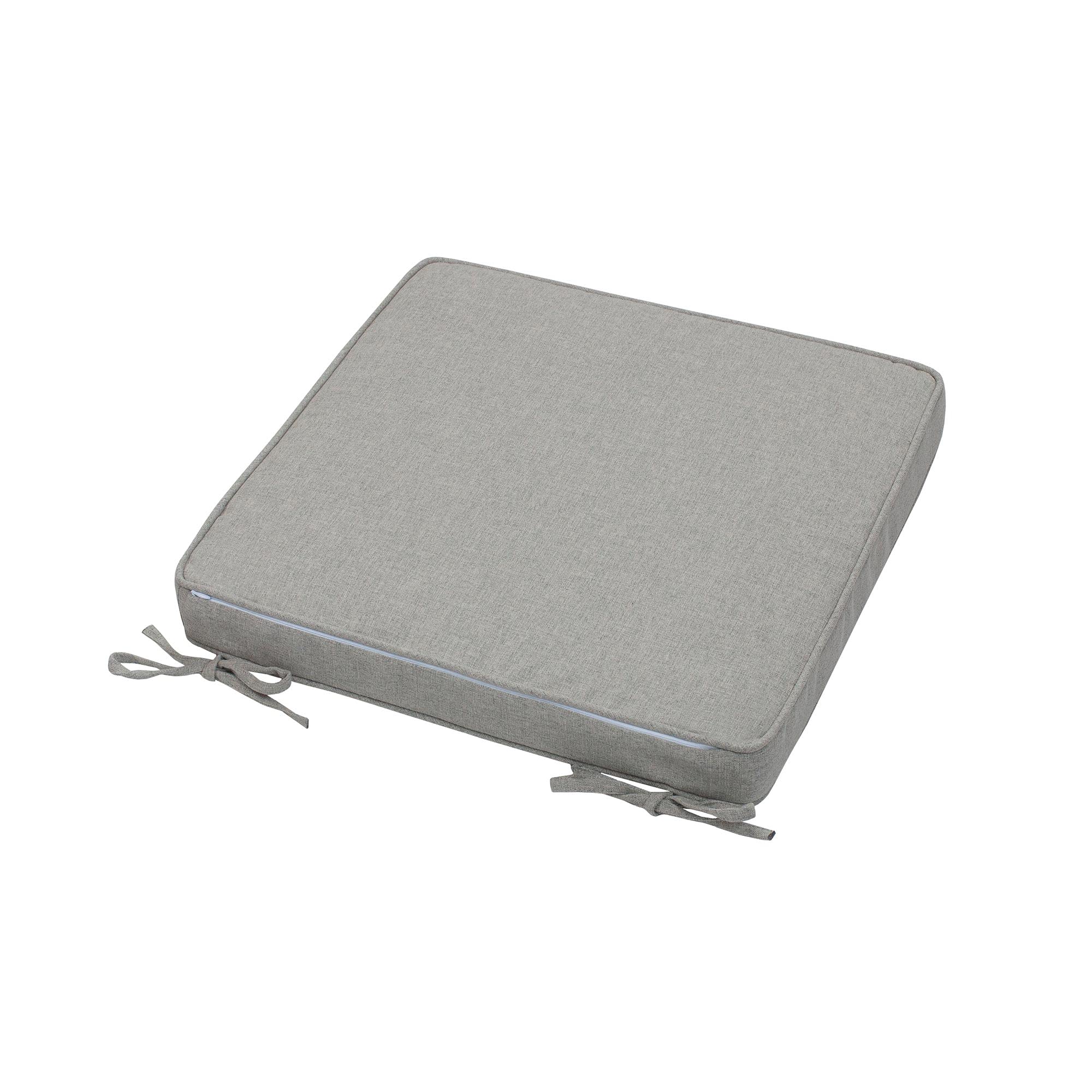 Magpie Fabrics Square Corner Seat Cushion, 18" x 18" x 2.5", 2 Pack, Indoor/Outdoor Waterproof Weather Resistant Universal Chair Pads for Patio Garden Dining - Warm Gray
