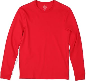 J.Crew Mens Slim Fit Essential Long-Sleeve Crew Neck Tee Small, Authentic Red