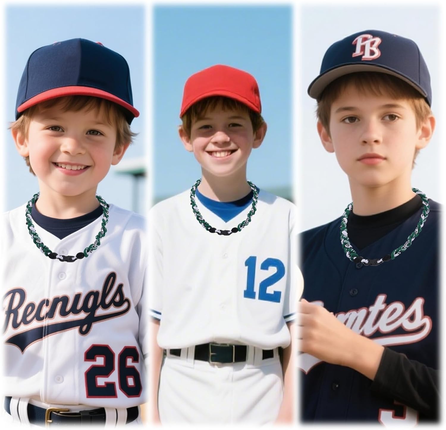 12pcs Baseball Necklace, Sports Necklaces Cool Braided Rope Baseball Team Gifts Jewelry for Men Softball Fans Players Party Favors - Image 5