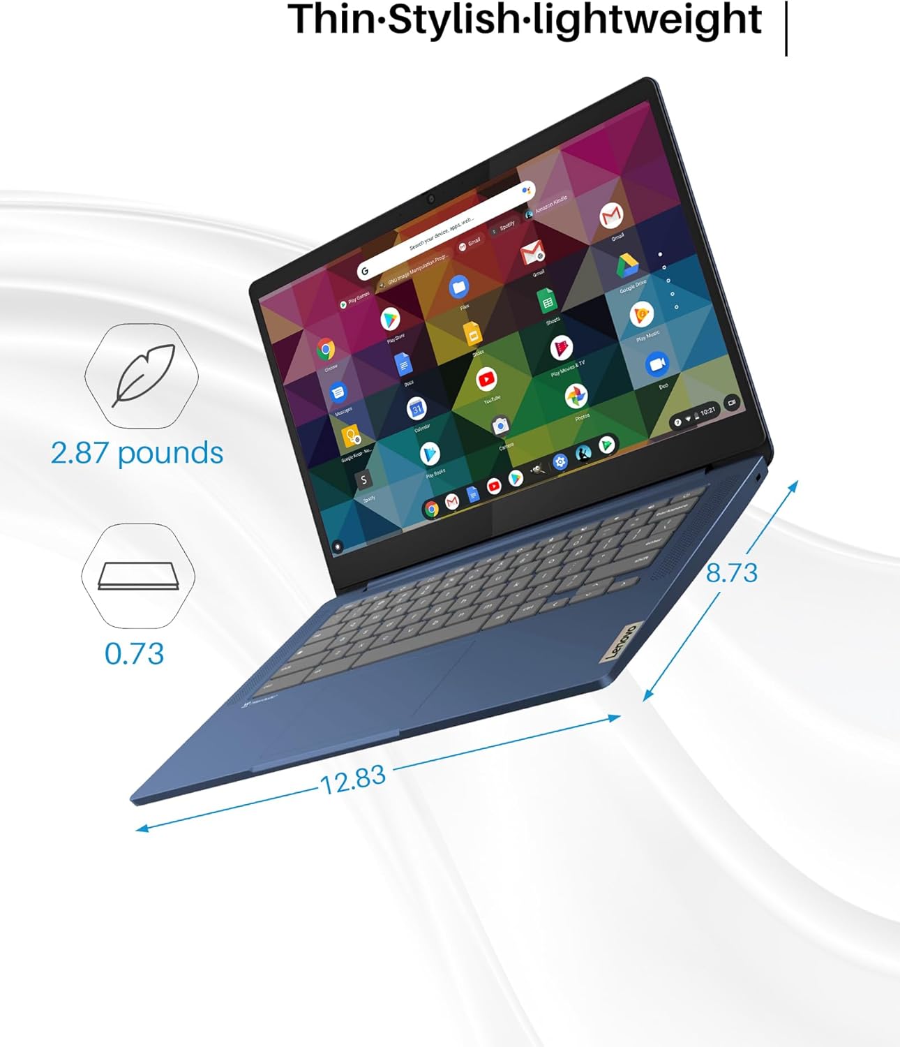 Lenovo 2023 Newest Slim 3 Chromebook Laptop - 14" FHD Touch Screen for Student Business, 8-Core MediaTek 520 Processor, 4GB RAM, 64GB eMMC, 256GB Micro SD, 13.5 H of Use, Wi-Fi 6, Webcam, Chrome OS
