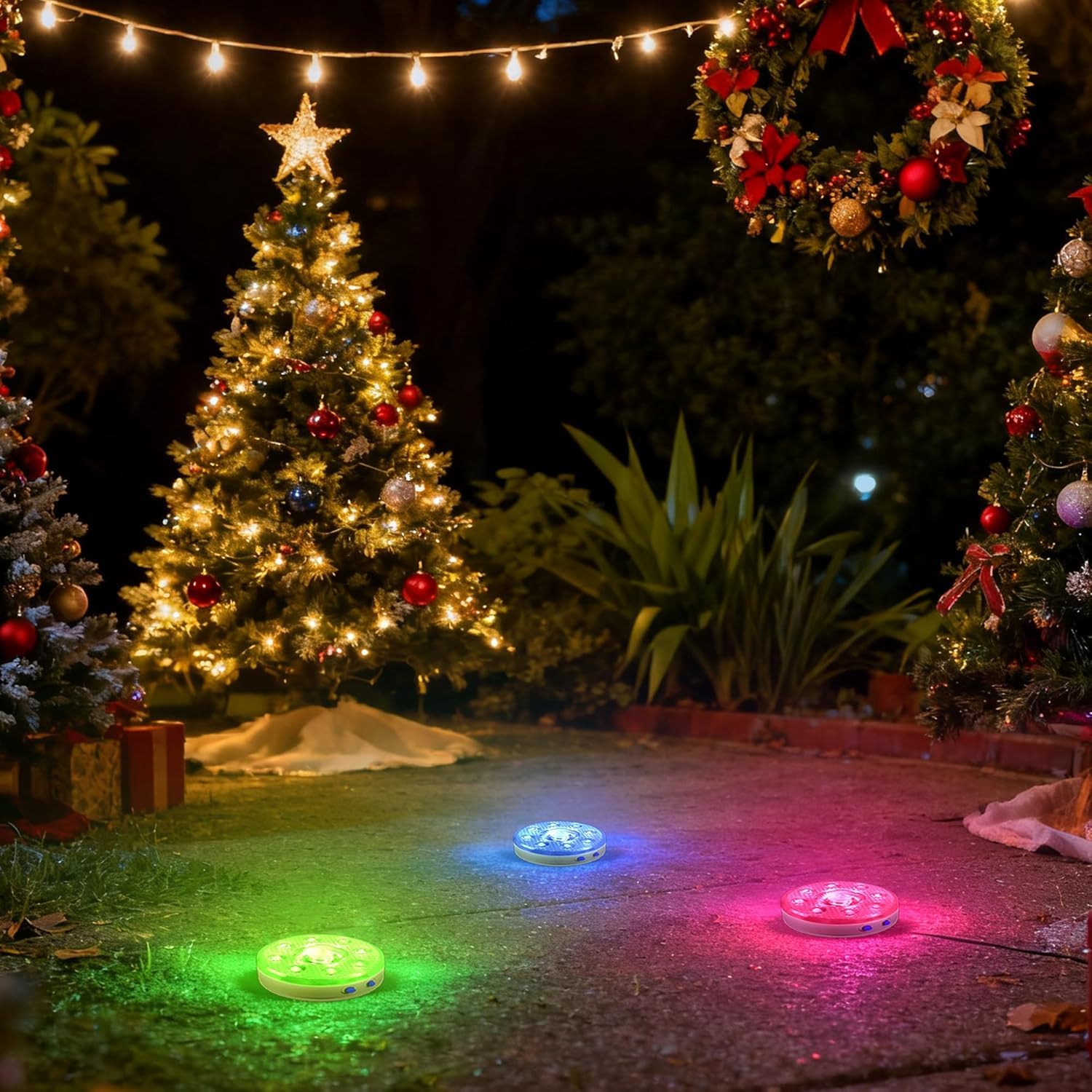 idyl light Lote de 4 lámparas sumergibles recargables para piscina con mando a distancia, impermeables, carga submarina, control de pilas con cambio de color, luces flotantes magnéticas para