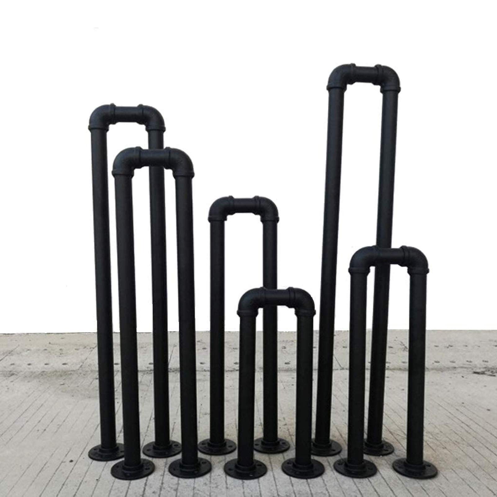 Corrimano per ringhiere per Scale in Ferro battuto, corrimano di Transizione a Forma di U per Scale Interne e gradini Esterni balaustra Nero Opaco, Dimensioni Personalizzabili (Dim
