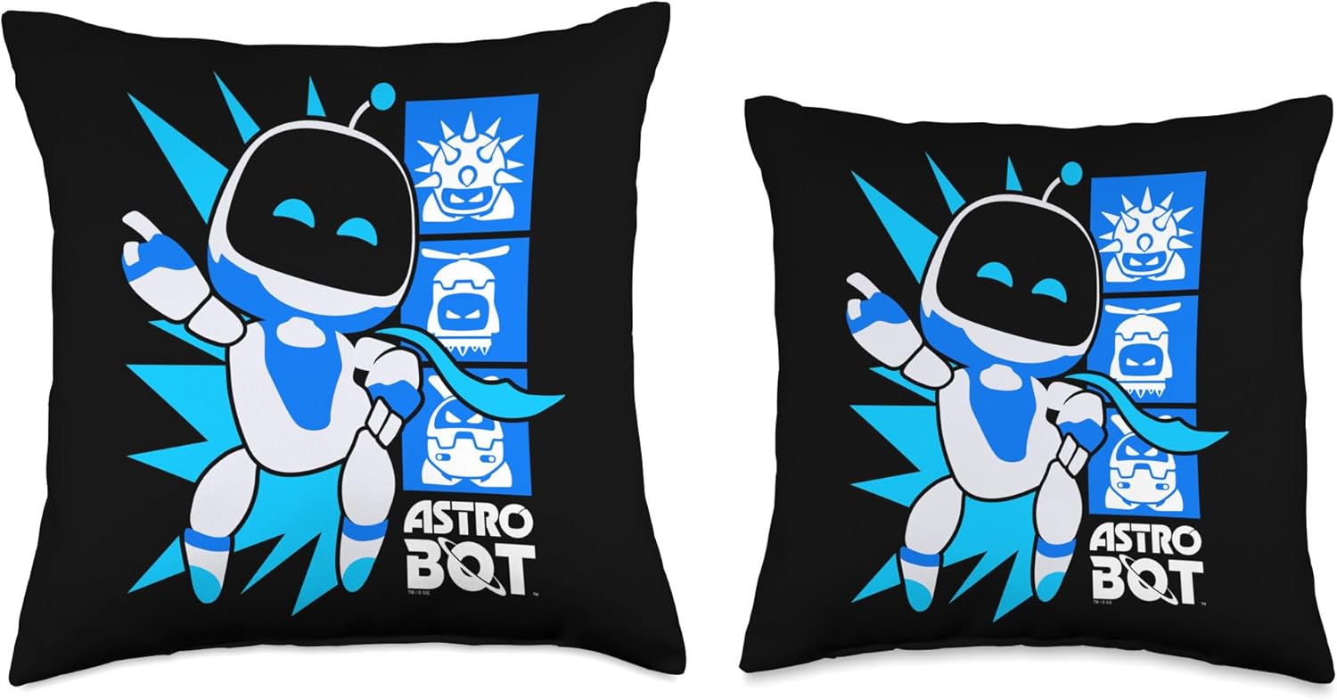 Astro Bot Rescue Mission Victory Pose Video Game Throw Pillow