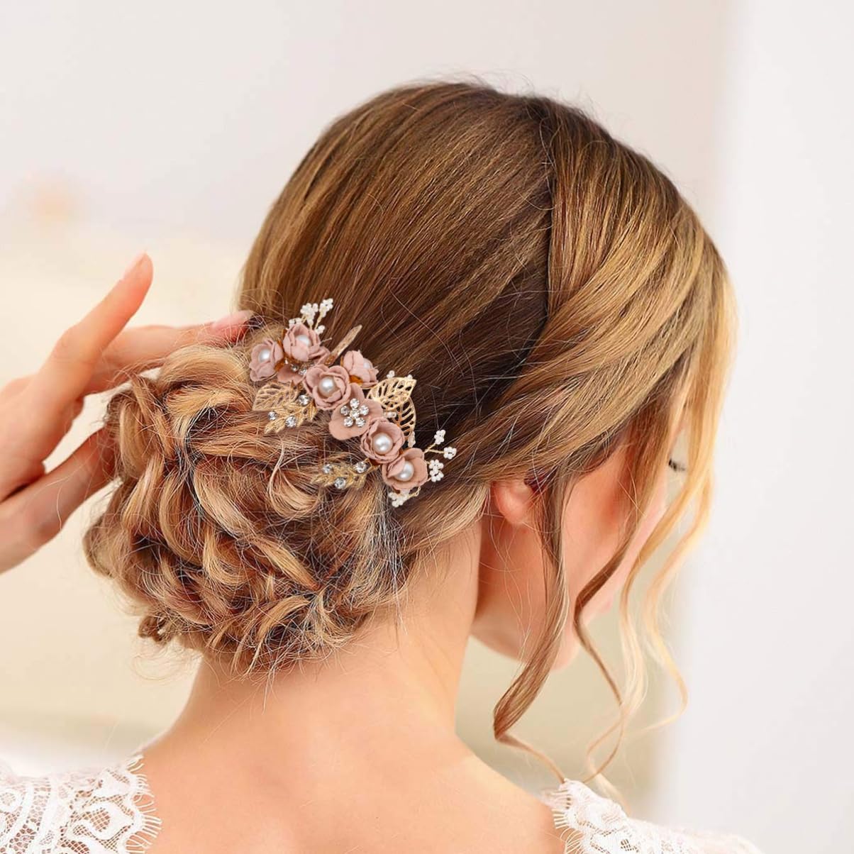 FRCOLOR 12stücke Rosa Haarnadeln Haarschmuck Mit Blumen Für Braut Hochzeit Und Partys Elegante Haaraccessoires Für Besondere Anlässe