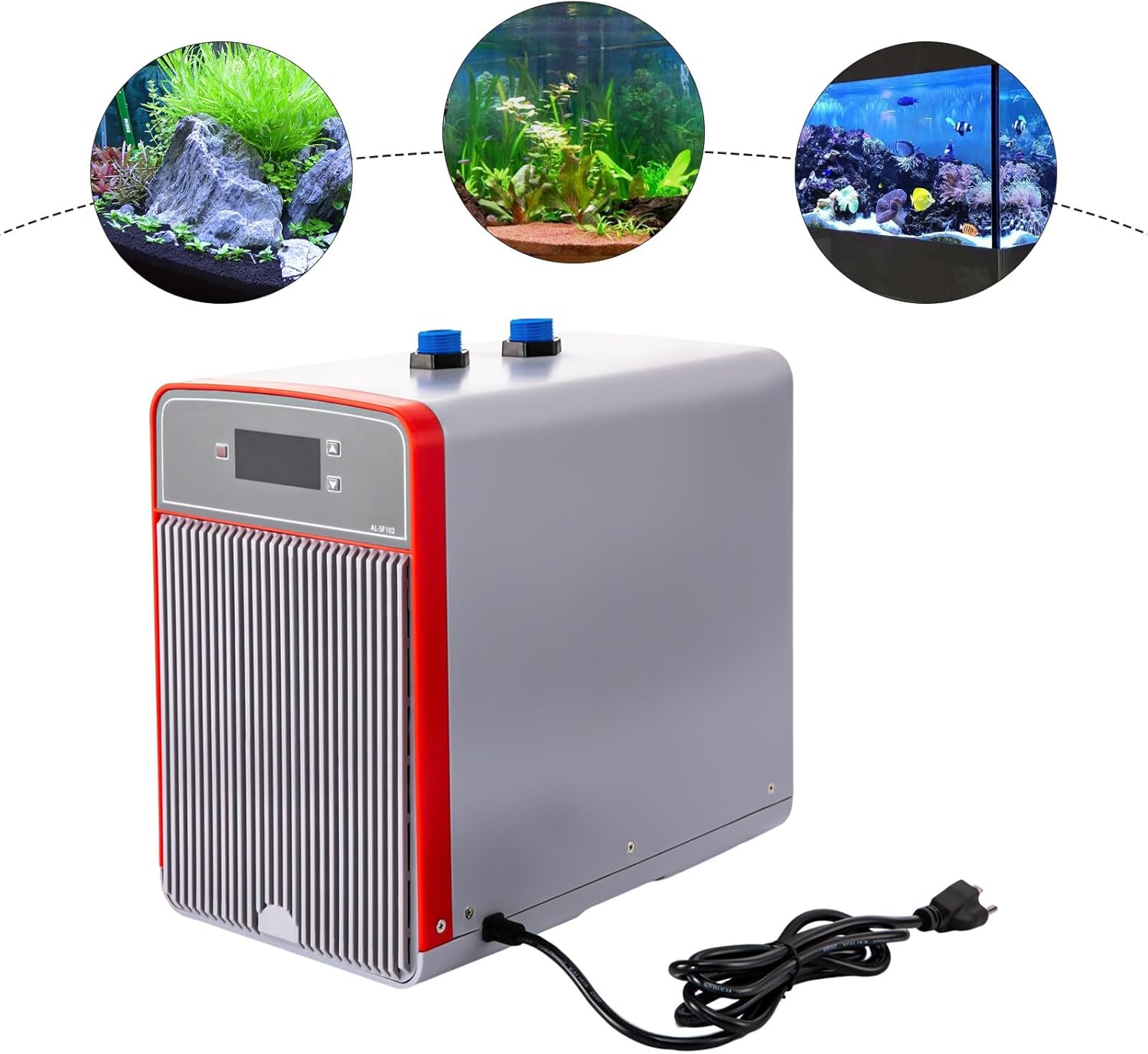 Aquarium Water Chiller for Fish Tank up to 42 Gallons, Low Noise Cooling System with Intelligent Temperature Control, Compact Fish Tank Chiller for Freshwater Saltwater