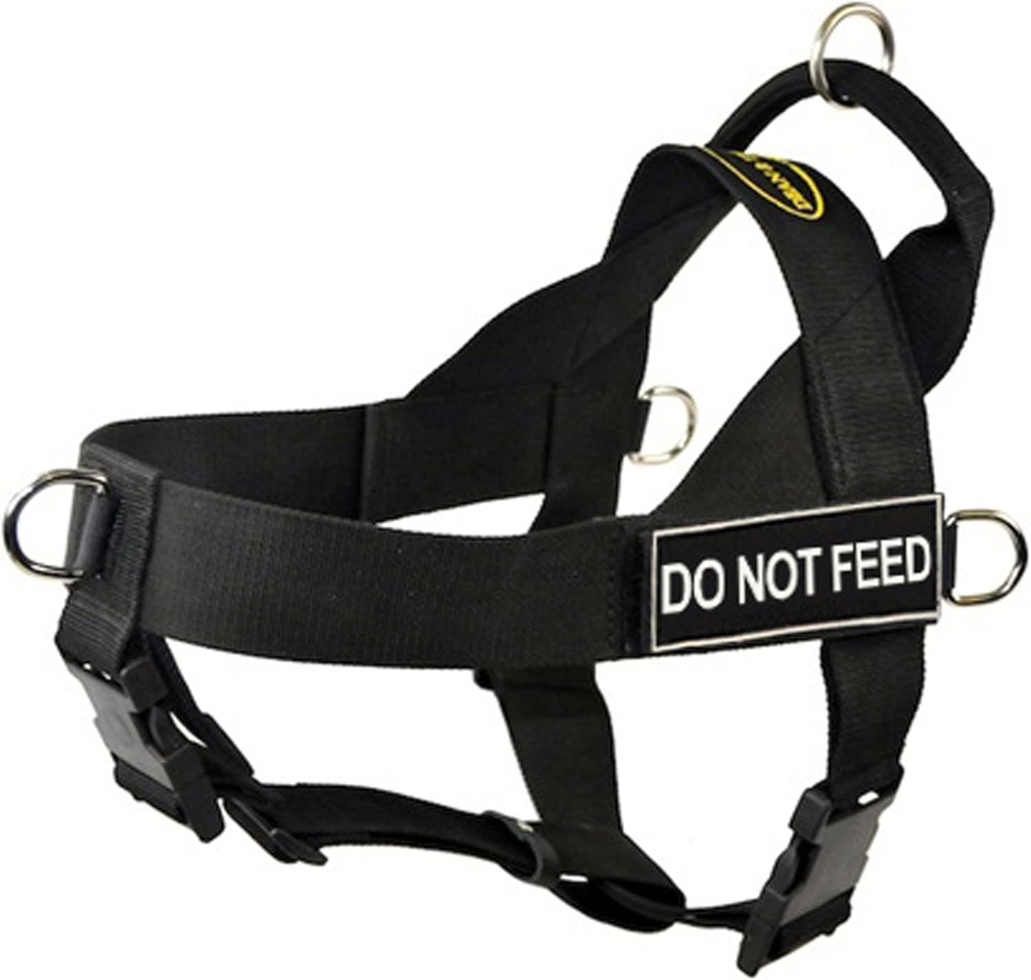 DT Universal No Pull Dog Harness, Do Not Feed, Black, X-Large, Fits Girth Size: 36-Inch to 47-Inch