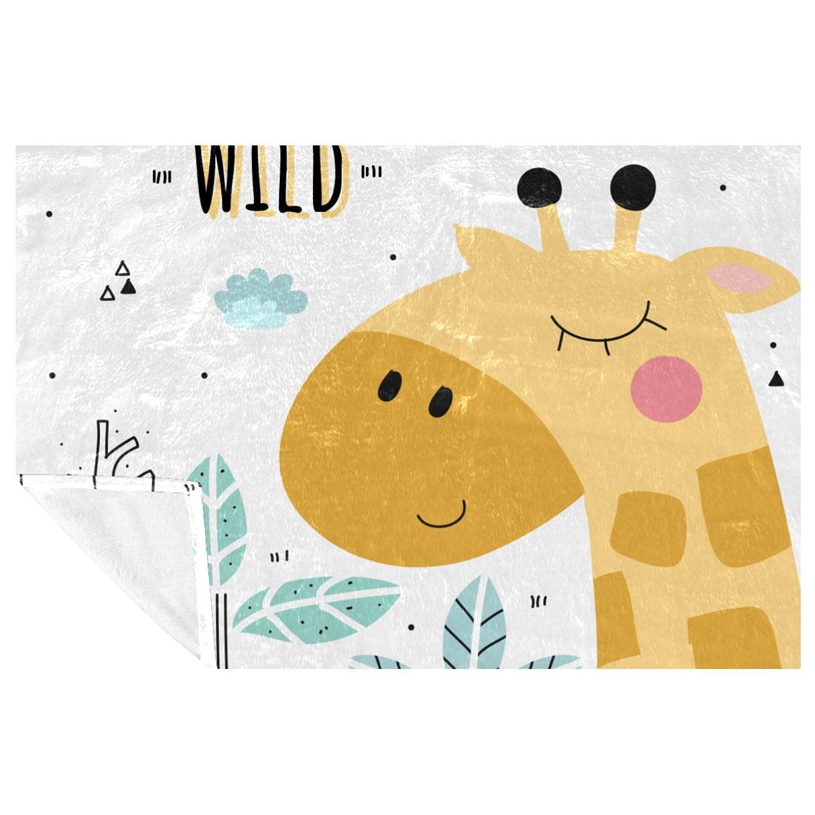 Couverture lit et canapé motif girafe plaid chaud 150x100 cm pour camping