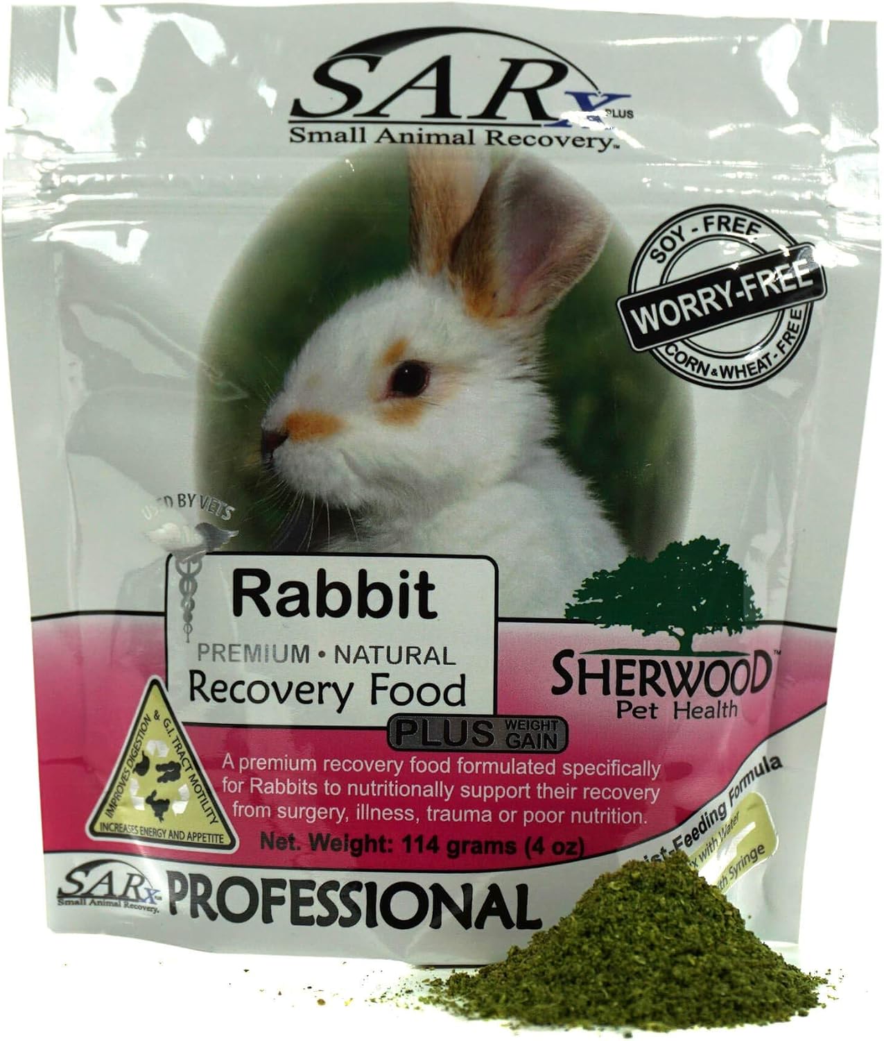 Recovery Food by Sherwood, SARx Plus for Rabbits - Soy-Free (Compare to 'Critical Care') (114 Grams)